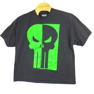 Marvel Mad Engine Punisher Skull  T-Shirt Men 3X Graphic Black  Neon Green